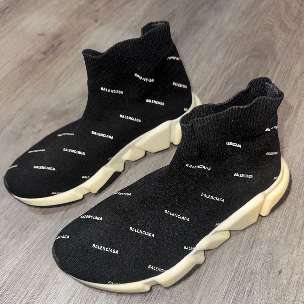 Balenciaga Black and White Sock Sneakers